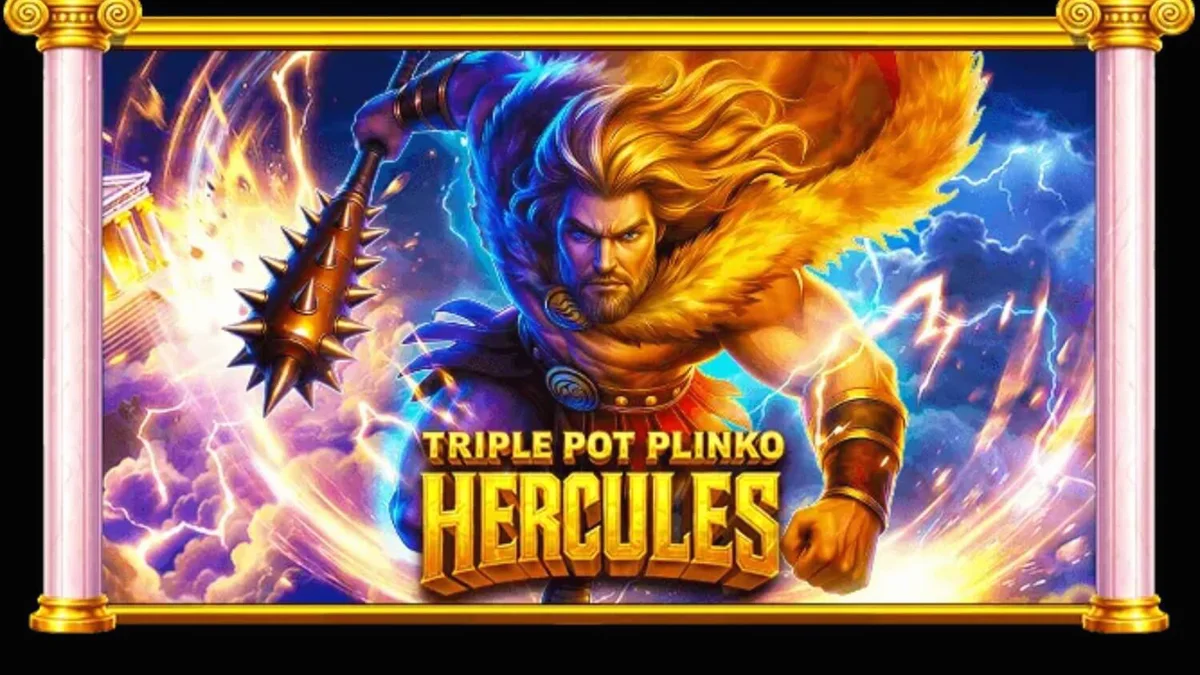 Triple Pot Plinko Hercules slot machine interface featuring mythical pots and Olympus theme