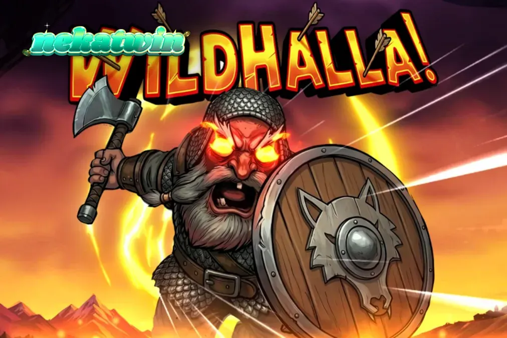 Tampilan visual slot Wildhalla dengan tema Viking dan fitur Walking Wild